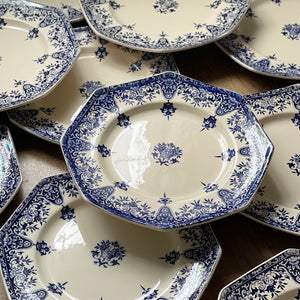 美品　イギリス　ヴィンテージ　オクトゴナル　フランスアンティーク 11枚あり！ロンシャン窯オクトゴナル『Rouen』平皿 フランス