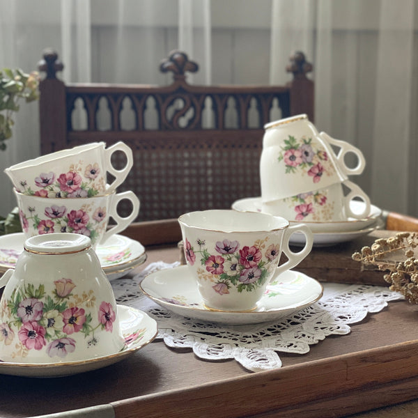 6客あり！ROYAL STAFFORD社アネモネのC&S イギリスアンティーク