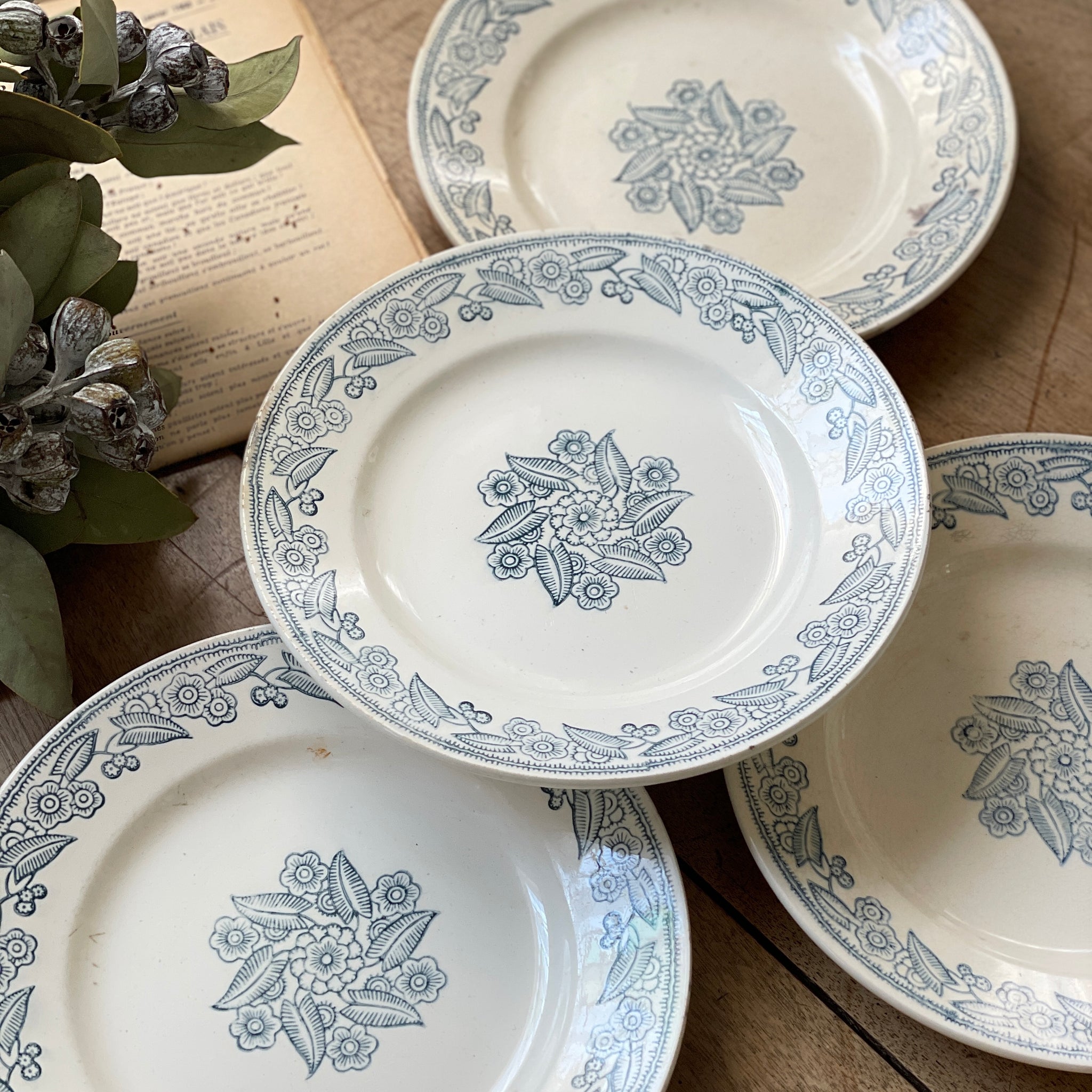 4枚あり！ロンウィー窯「SAINTONGE」平皿（直径22cm） フランス