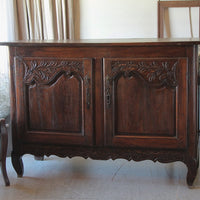 1930年代植物の彫り模様が印象的なサイドボード（横幅139.5cm）　フランスアンティーク家具