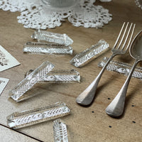 ４セットあり！ガラス製ペアナイフレスト　フランスアンティーク