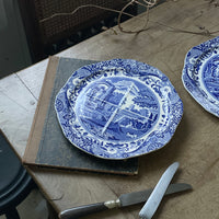 2枚あり！SPODE社「ブルーイタリアン」サンドウィッチプレート　イギリスアンティーク