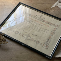 1896年フランスの初等教育修了証書フレーム（44x34cm）　フランスアンティーク