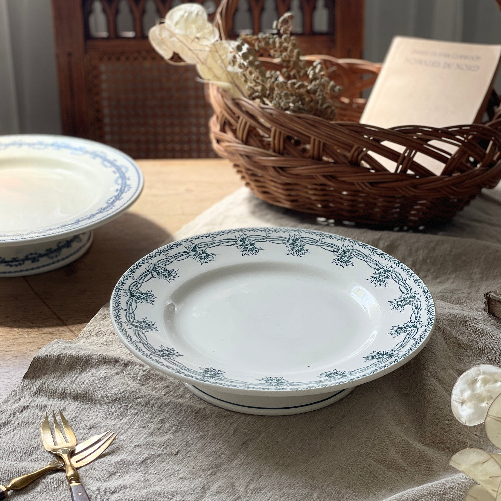 サンタマン窯低めのコンポティエ　フランスアンティーク