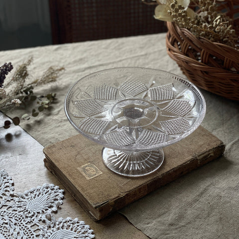 アンティーク　コンポート アンティークガラスコンポート イギリス DAVIDSON ハート