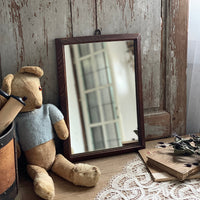 1930年代オーク材シンプルで小さなミラー（38.5x27.5cm）　イギリスアンティーク