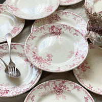 7枚あり！ショワジールロワ窯「FLOREAL」平皿（直径23.5cm）　フランスアンティーク