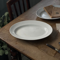 サンタマン窯白いオーバル皿（33.5x23.5cm）　フランスアンティーク