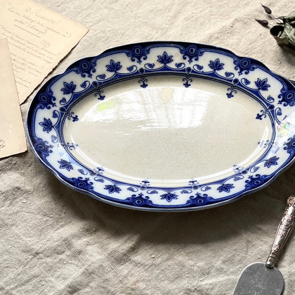 フォード＆サンズ社B＆Wオーバル皿（38x28.5cm） イギリスアンティーク