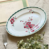 バドンヴィレー窯梅のオーバル皿（直径21cm）　フランスアンティーク