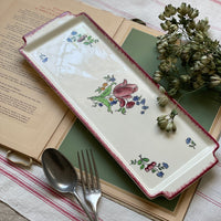 ジアン窯『Lorraine』長方形の皿（38x14cm）　フランスアンティーク