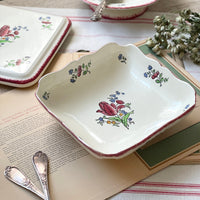 ジアン窯『Lorraine』四角のボウル（23x22.5cm）　フランスアンティーク