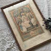 子供の洗礼式が描かれた宗教画フレーム（45.5x31.5cm）　フランスアンティーク