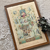 洗礼式が描かれた宗教画フレーム（47.5x32.5cm）　フランスアンティーク