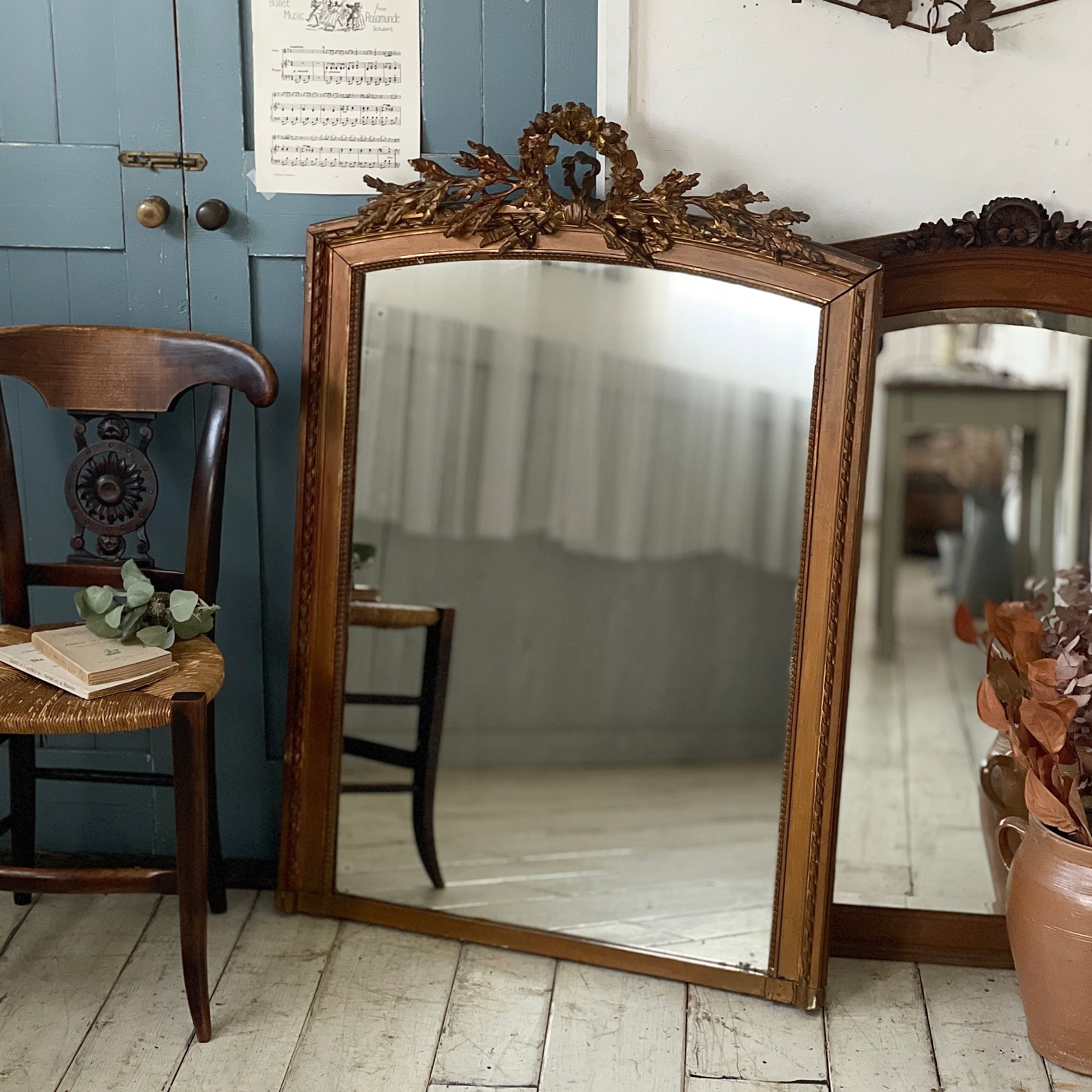 1870年代ナポレオントワ リボンモチーフのミラー（82x118cm） フランス