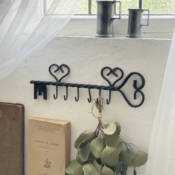鍵モチーフのアイアンフック（ハート） フレンチアンティーク