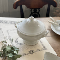 Boch Freres Keramis窯花の持ち手が可愛いスーピエール　ベルギーアンティーク