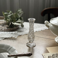 ゆらゆらしたガラスのフラワーベース（高さ16cm）　イギリスアンティーク