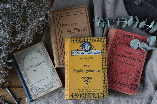 写真撮影の小道具として使える古い洋書たち　フランスアンティーク雑貨