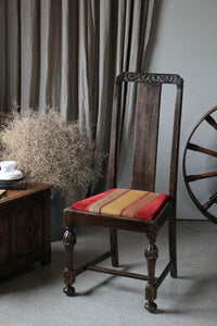 深みのあるオーク材が素敵なハイバックチェア（椅子）　イギリスアンティーク家具