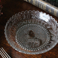 1897年ヴィクトリア女王のコロネーションガラス皿（直径23cm）　イギリスアンティークガラス雑貨