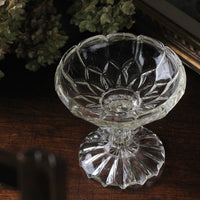 飴色に変化したガラスのシュガーボウル（高さ13.5cm）　イギリスアンティークガラス雑貨