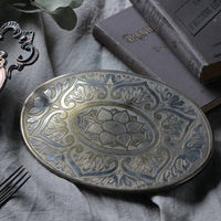 シルバープレートティーポットマット（23.5x17.5cm）　イギリスアンティーク雑貨