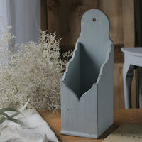 ブルーグレーのキャンドルボックス（高さ39cm）　イギリスアンティークインテリア雑貨