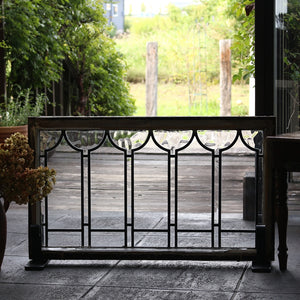 2枚あり！曲線デザインでクリアガラスのステンドグラス イギリス