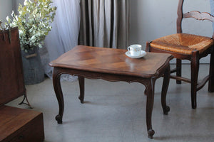パーケットリーが素敵なコーヒーテーブル（79x49cm)　フランスアンティーク家具
