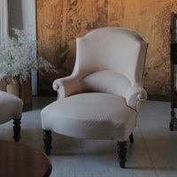 ２点あり！ナポレオントワ（３世時代）のピンクの1人用ソファ　フランスアンティーク家具