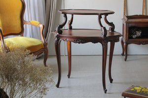 【HOLD】1880年代ウォールナット材サシュ地方のサイドテーブル（83.5cm）　フランスアンティーク家具