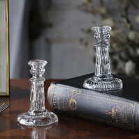 ２点あり！シングルキャンドルスタンド（高さ10cm）　フランスアンティークガラス雑貨