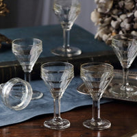 ８点あり！シャープな印象の小さなカフェグラス（高さ10cm）　フランスアンティークガラス雑貨