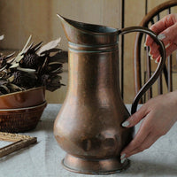 緑青した雰囲気も素敵なコッパージャグ（銅製）高さ33cm　フランスアンティークインテリア雑貨