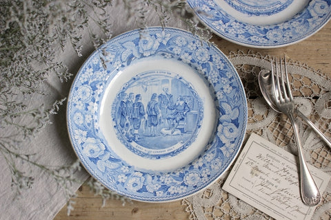 2枚あり！ショワジールロワ窯1863-1878年平皿（直径25cm）　フランスアンティーク食器