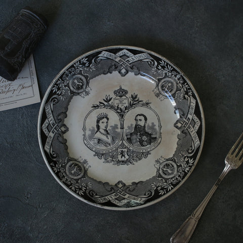 マーストリヒト ソシエテ セラミック社平皿（直径21.5cm）　オランダアンティーク食器