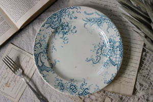 【HOLD】クレールフォンテーヌ窯『HANLEY』平皿（直径22.5cm）　フランスアンティーク食器