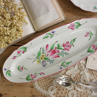 リュネビル窯可憐なチャイナシリーズのお魚用フィッシュプレート　フランスアンティーク食器