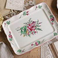 リュネビル窯可憐なチャイナシリーズのスクエアプレート（34x25.5cm）　フランスアンティーク食器