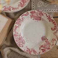 2枚あり！人気の『ブールドネージュ』サンタマン窯スープ皿（直径22.5cm）　フランスアンティーク食器