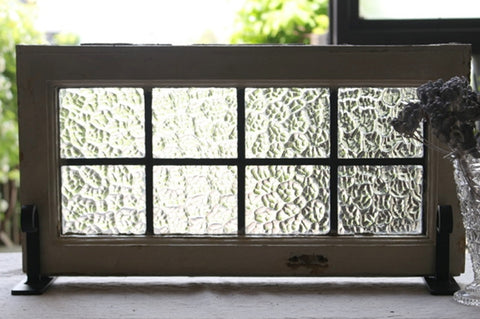 2枚あり！ぽこぽこしたガラスのシンプルデザインのステンドグラス イギリスアンティーク(住宅窓) 約55.8cm×30cm