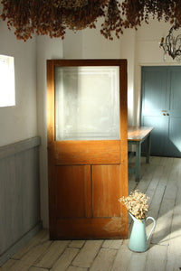 ガラス入りドア（扉）　オーク材　イギリスアンティーク家具