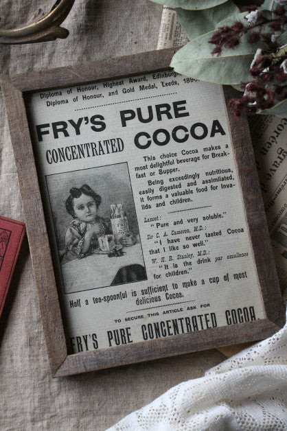 女の子の絵が可愛いFrys cocoaフレーム　イギリスアンティークインテリア雑貨