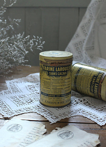 ラスト１点！小麦粉が入っていた美しいレタリング！アンティークTin缶　フランスアンティーク雑貨