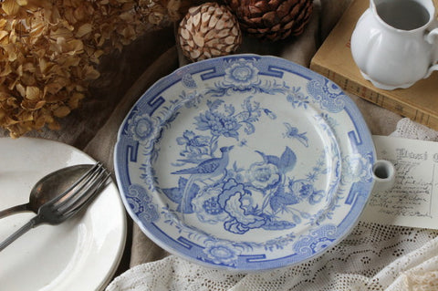 1840年代美しい絵柄のウォーマープレート（皿）　イギリスアンティーク食器
