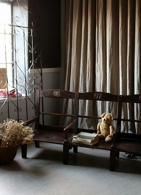 イギリスアンティーク家具　ペイントのシネマチェア　子供用ベンチ　椅子