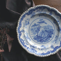 イギリスアンティーク食器　ウォームプレート（皿）　Chinese　Marine　1840年代