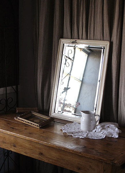 フレンチアンティーク ホワイトペイント シャビーシック ミラー