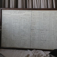 約200年前の家具色の価格表フレーム（額）　フランスアンティークインテリア雑貨